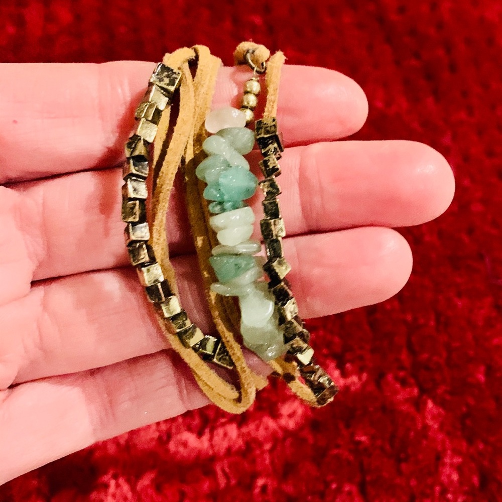 Statement Bracelet with green beads